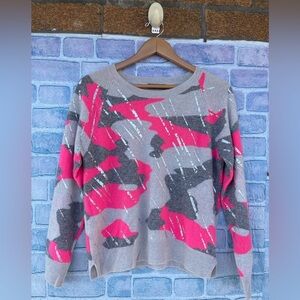 BRODIE CASHMERE METALLIC CAMO SWEATER SZ SMALL